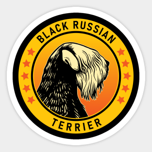 Black Russian Terrier Dog Portrait Sticker